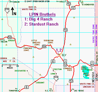 Map of White Pine County, Nevada